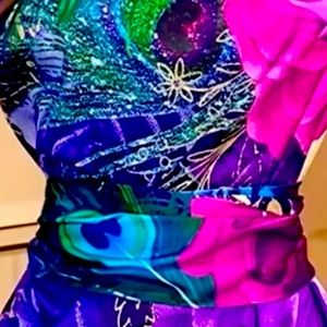 Sassy Jones Peacock Oversized Scarf